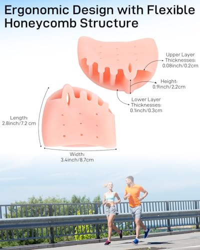 Silicone Toe Spacers Separators for Men Women Bunion & Hammertoe Corrector Beige & Clear - 4 Pairs
