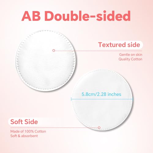 ICOTLE 100% Cotton Round Pads - 210 Soft, Lint-Free Makeup Remover