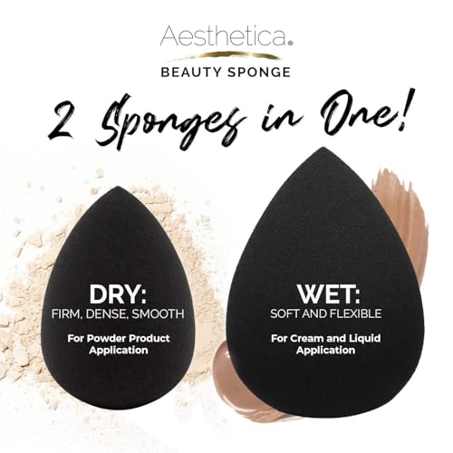 Aesthetica Makeup Sponge Blender - Latex-Free Vegan Face & Beauty Blending Tool - Pack of 1