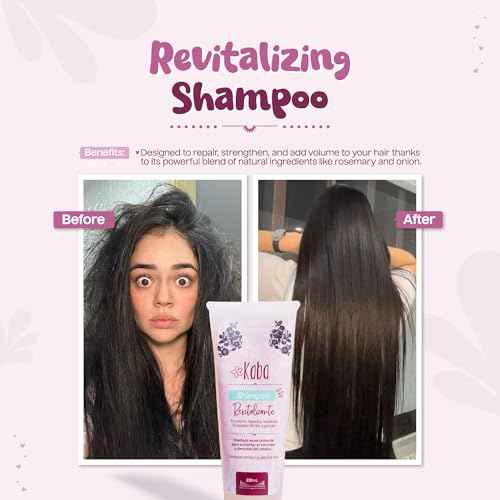 D'Luchi Kaba Revitalizing Rosemary Shampoo with Red Onion for Thicker, Fuller, Stronger and Healthier Hair, Free of Sulfates, Dyes and Parabens - 7.8 Oz