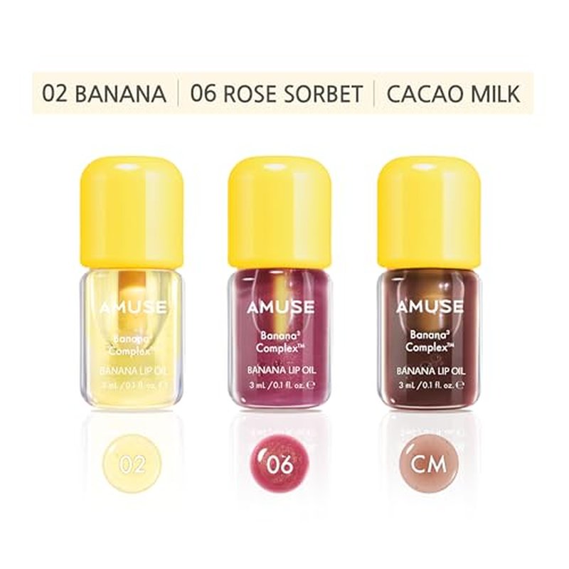 Amuse Seoul Banana Lip Oil Mini Trio - Moisturizing Glossy Finish