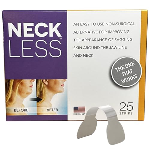 NECK-LESS Face Lift Strips - 16-Hour Waterproof Jawline Tape (25 Strips)