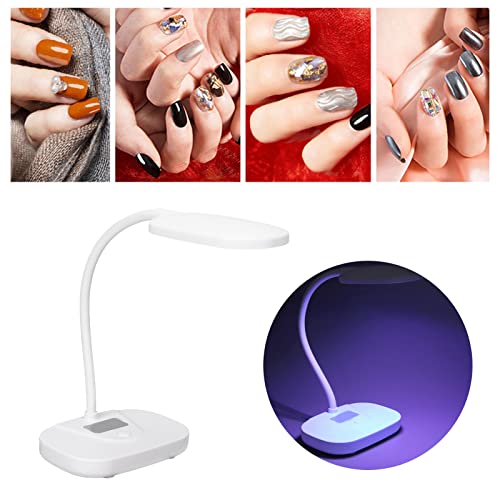 Dioche LED Nail Light Foldable Portable Nail Polish Dryer with Uniform Illumination & Eye Protection for Home Beauty & Nail Salon - 12W, Rechargeable with USB