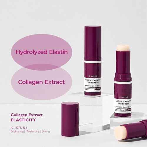 Vitaliq Calcium Multi Balm, Vitailq Anti Wrinkle Calcium Balm, Wrinkle Core Stick, Korean Collagen Moisturing Stick, Anti-aging, Hydrating, Firming Skin, Suitable for Eyes, Neck, Face