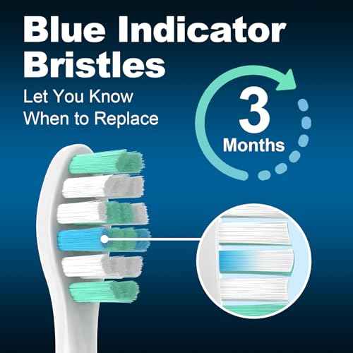 MRYUESG Replacement Toothbrush Heads for Philips Sonicare Replacement Heads, 10 Pack, Electric Tooth-Brush Head Compatible with Phillips, White-Blue