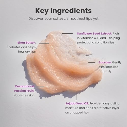 Dermasuri Lip Exfoliator Scrub - Sugar Scrub with Coconut Oil