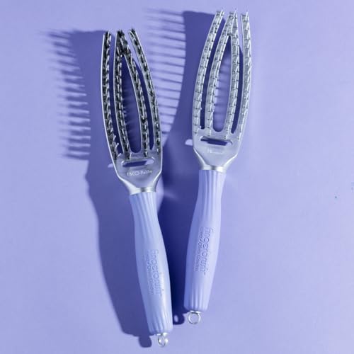 Olivia Garden Curved Vented Paddle Hair Brush with Ionic & Boar Bristles for Styling & Blow Drying