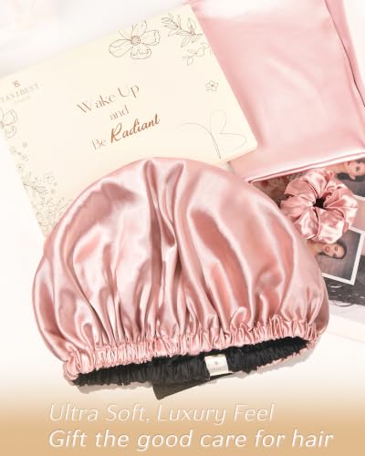 YANIBEST Double Layer Adjustable Satin Bonnet for Curly Hair