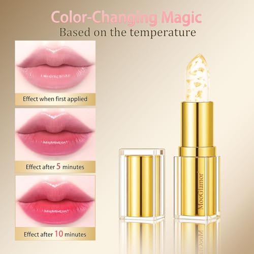 Color-Changing Lipstick Gold Foil – Transferproof & Moisturizing, 2 Pc