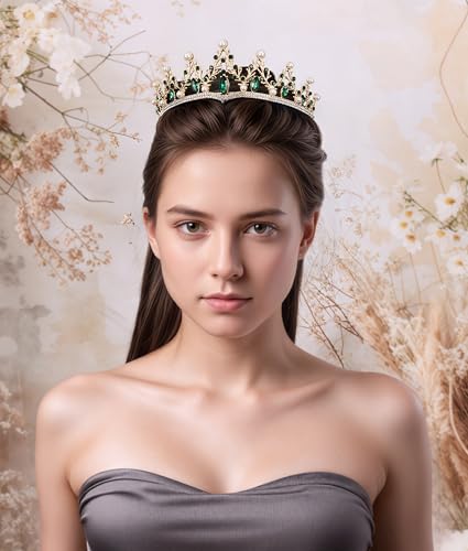 Elegant Baroque Pearl Rhinestone Tiara Crown for Weddings