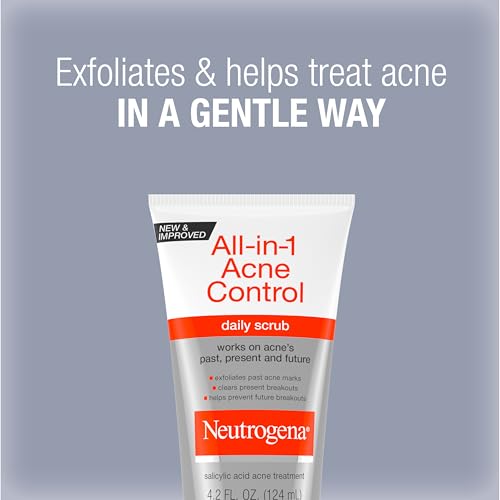 Neutrogena All-In-1 Acne Control Daily Face Scrub, 4.2 oz, 3 Pack