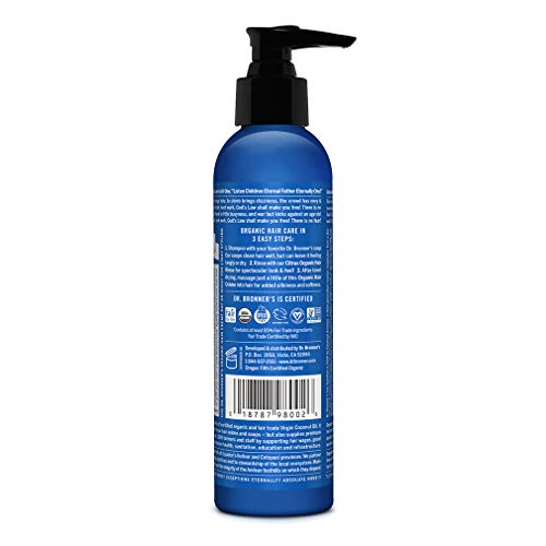 Dr. Bronner¡¯s Organic Hair Cr?me Leave-In Conditioner Styling Cream Anti Frizz Hair Product for Women & Men Hair Cream USDA Organic, Cruelty Free - 6oz 1-Pack