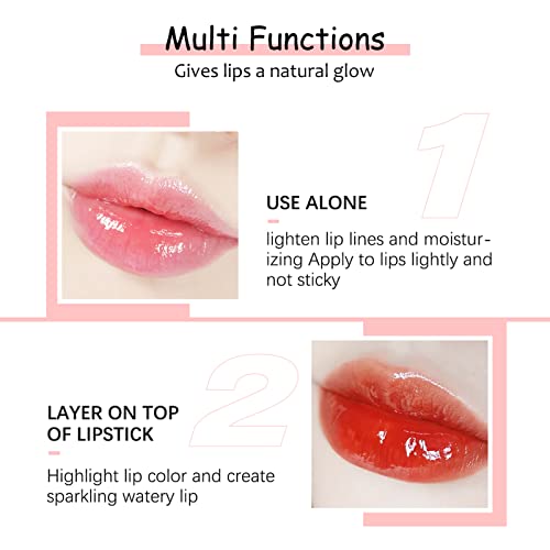 Gegong 6ml Hydrating Lip Glow Oil, Transparent Plumping Lip Gloss, Moisturizing Lip Oil Gloss Lip Oil Tinted for Lip Care and Dry Lips (015# Cherry)