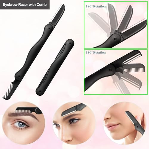 7 in 1 Eyebrow Razor Kit with Tweezers, Scissors & Brush