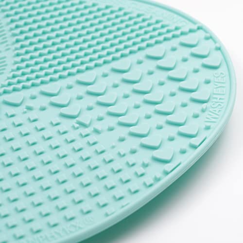 Makeup Brush Cleaner Mat Silicone Large Green Cleaning Pad with Suction Cup