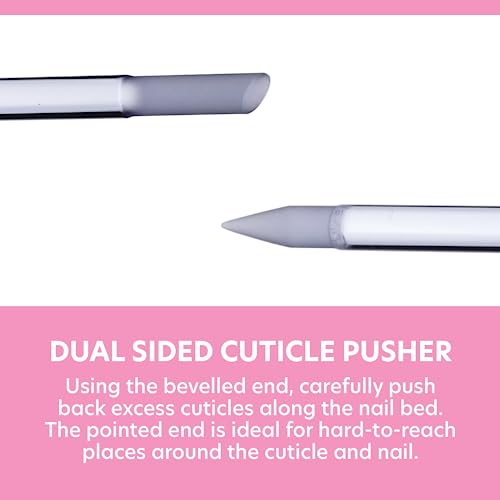 BONA FIDE BEAUTY Blue Czech Glass Nail File Kit 3-Pieces- Glass Curved File (Ergo File), and Cuticle Pusher