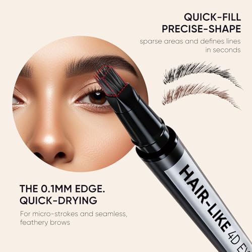 2-Pack Microblading Eyebrow Pen with Dual-Ended Brush Tip