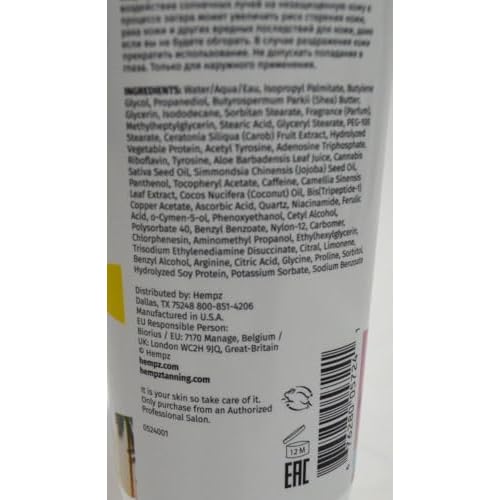 Hempz Botanical Sunshine Dual Action Intensifier for UV Tanning & Red Light Therapy 9oz