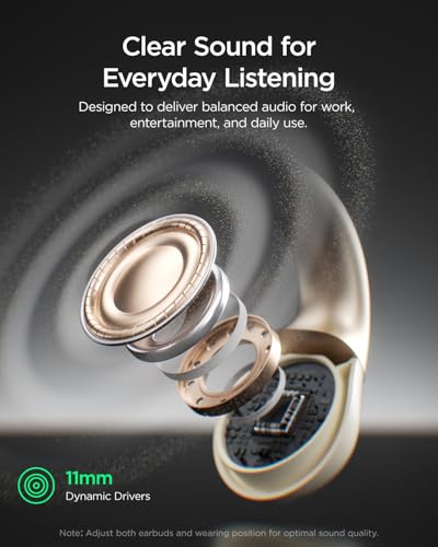 TALIX Open Ear Wireless Bluetooth Earbuds Clip-On White