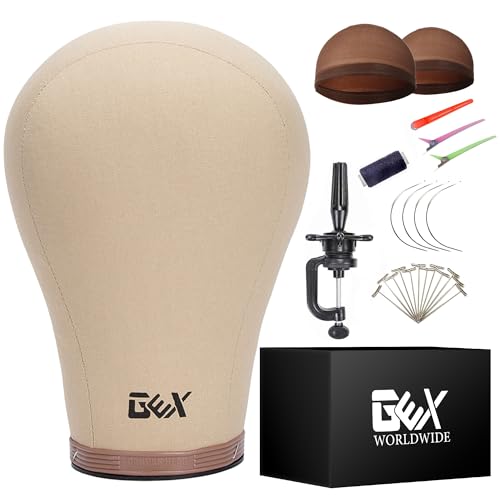 Cork Canvas Block Head Mannequin 22" Wig Display