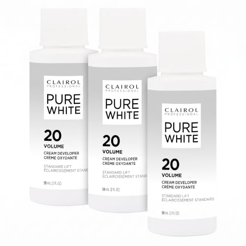 Clairol Professional Pure White 20 Volume Hair Developer - Pack of 3 (2 Fl Oz Each)
