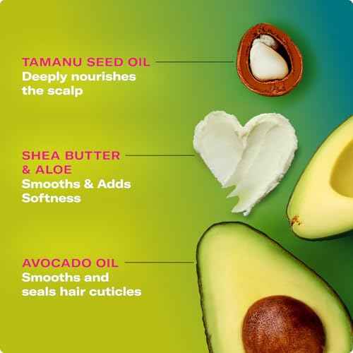 Mielle Organics Avocado & Tamanu Anti-Frizz Curl Cream for Textured Hair - Smoothing & Defining Cream to Lock In Moisture & Enhance Shine - Curly Hair Styling Products for Women & Men, 12oz