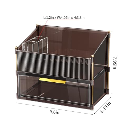INVSSENE Stackable Makeup Organizer with Drawer