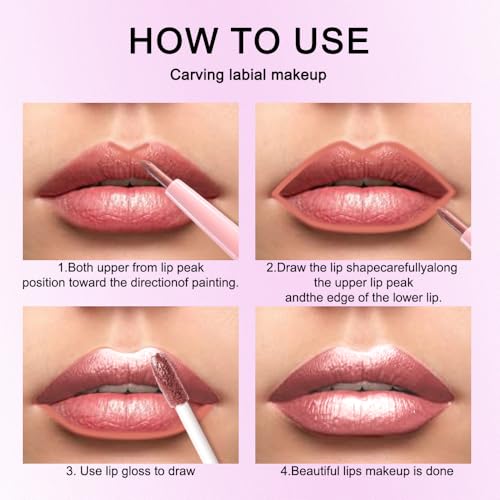 Rose Gold 2-in-1 Lip Liner & Liquid Lipstick Set, 21 Shades