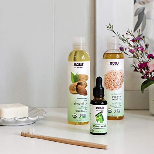 NOW Solutions, Organic Sesame Seed Oil, 100% Pure Moisturizing Oil for Skin and Hair, with Vitamins, Minerals and Phytonutrients, 8-Ounce (Pack of 5)