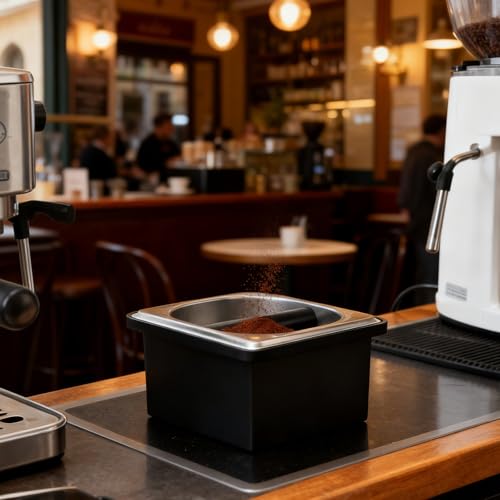 Stainless Steel Espresso Knock Box with Removable Bar