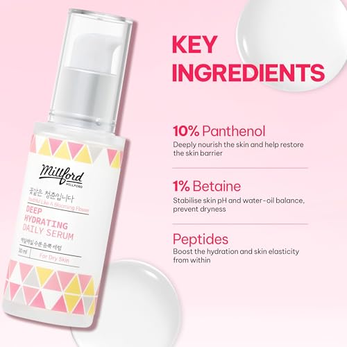 Deep Hydrating Daily Serum 30ml/ 1FL Oz, Deep Moisturizing, Hyaluronic Acid, Alcohol Free, Fragrance Free, pH Balance, Panthenol 10%, Dry Skin, Korean Skincare