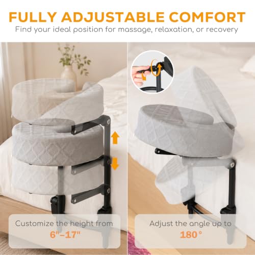 Adjustable Bed Massage Headrest with Armrest | 6"-17" Mattresses