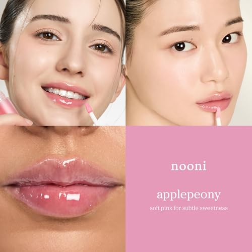 NOONI Korean Tinted Lip Oil - Applepeony - Hydrating & Plumping Lip Glow