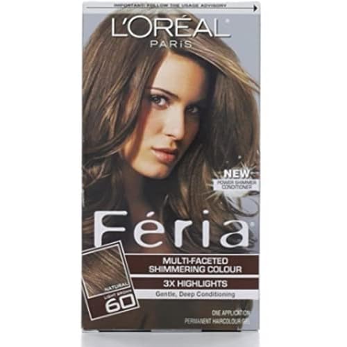 L¡¯Oreal ParisFeria Multi-Faceted Shimmering Color. 60 Crystal Brown 1 ea (Pack of 3)