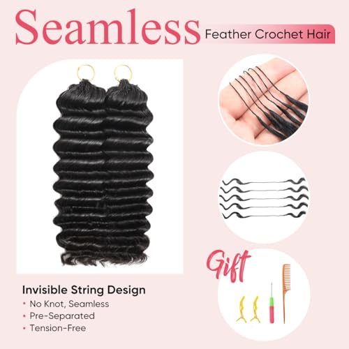 Miracle Knots Deep Wave Crochet Hair 18 Inch 60g