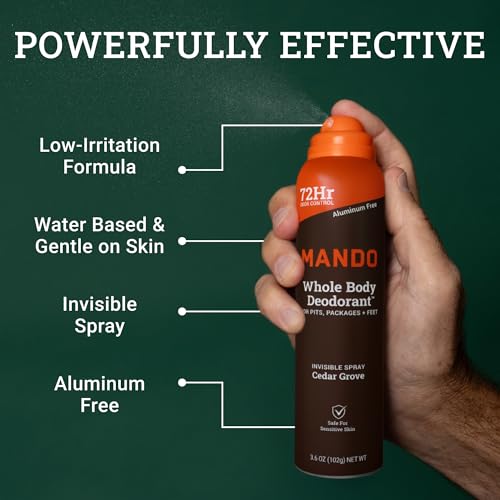 Mando Whole Body Deodorant Spray - 2 Pack, 72 Hr Odor Control