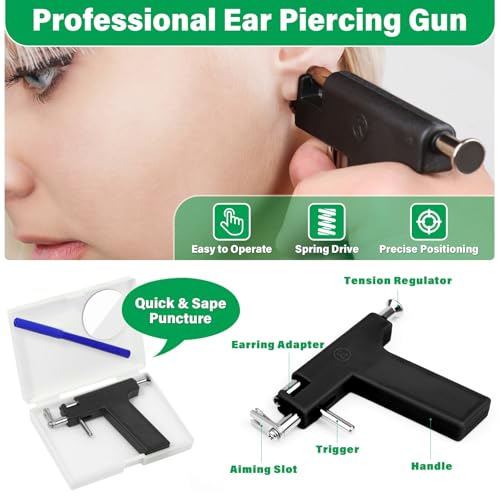Professional Ear Piercing Gun Kit with Crystal Stud Earrings