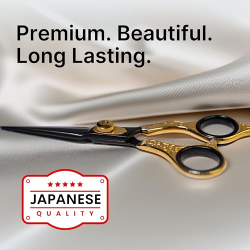 H&S GoldBlack 6.5" Professional Hair Cutting Scissors Japanese Steel