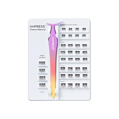 imPRESS Self-Adhesive Press On Lashes - 12mm-14mm, 36 Clusters