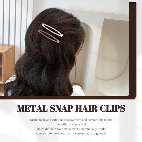 16 PCS Non-Slip Snap Hair Clips for Women - Black, Brown, Beige