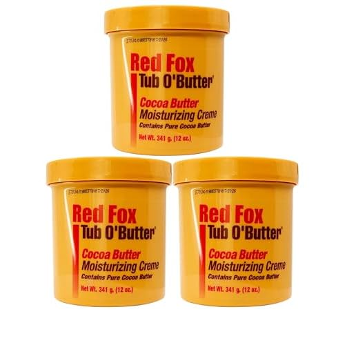 Red Fox Tub O'Butter Cocoa Butter, Moisturizing Creme, 10.5 oz (Pack of 3)