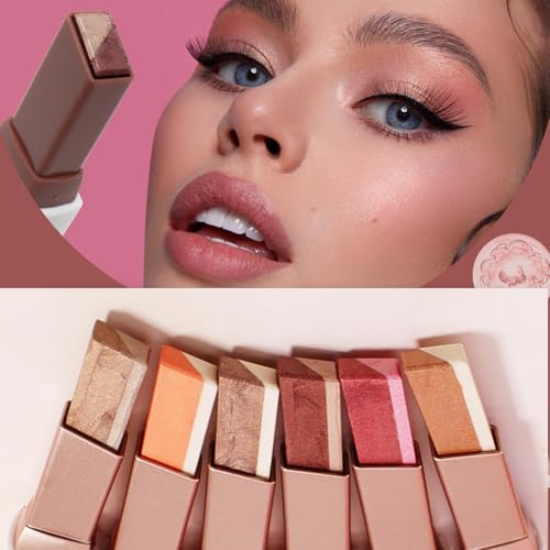 6-Color Double-Ended Eyeshadow Stick Set with Brush