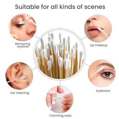 1000 PCS Long Cotton Swabs with Wooden Sticks, Lint- Free Highly Absorbent Long Cleaning Swabs, Cotton Tipped Applicators for Eye Ears, Makeup, Gun Applicators, Oil, Pet Care