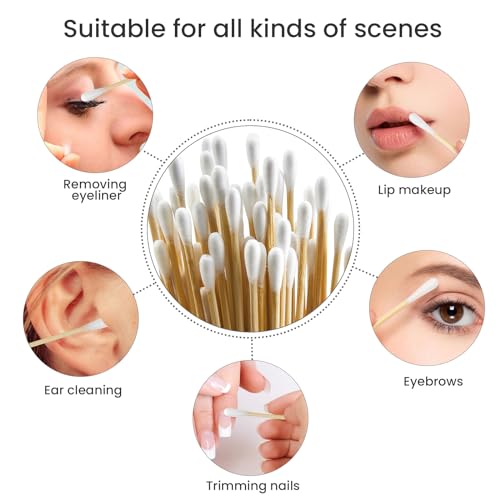 200 Pcs 6" Cotton Swabs Bamboo Sticks - Lint Free