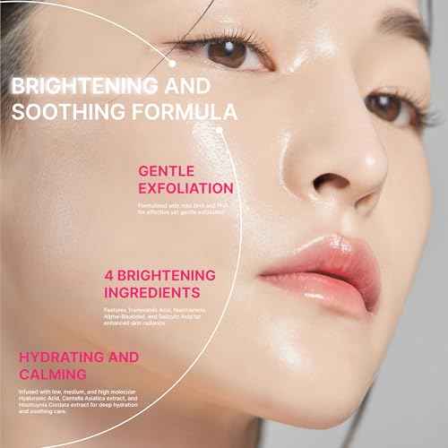Toning Active Pad ? Dual-Textured Toner Pads for Brightening, Hydrating, and Soothing with Tranexamic Acid & Hyaluronic Acid ? Gentle for Sensitive Skin, Korean Skin Care, Vegan, 70 Pads