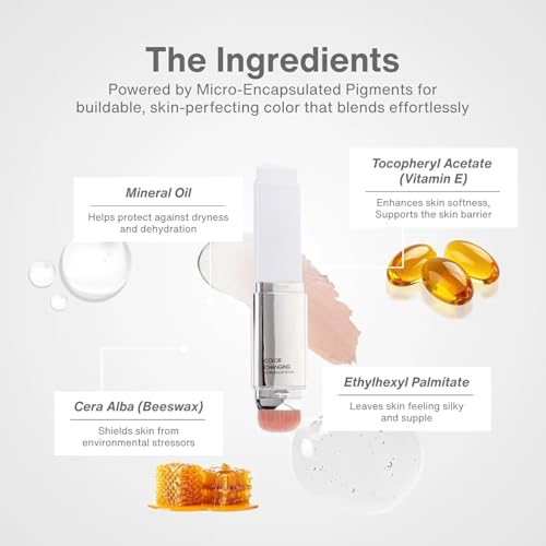Glo7 Foundation Stick with Blending Brush - Color Changing & Hydrating