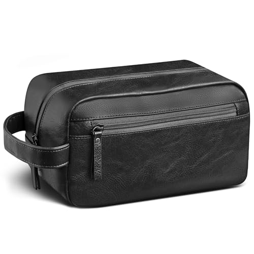 Travel Toiletry Bag for Men & Women - Water-Resistant PU Leather