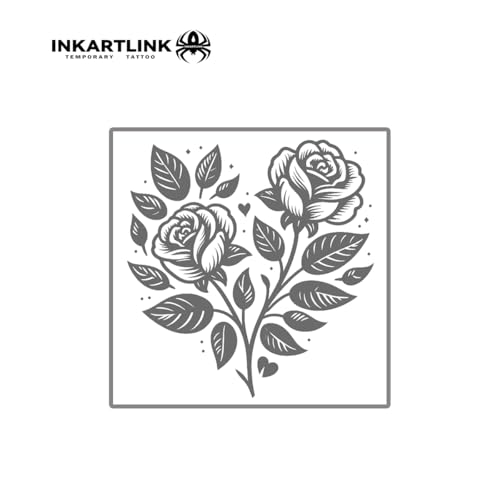 INKARTLINK Semi-Permanent Tattoo Stickers - Rose Duo Design