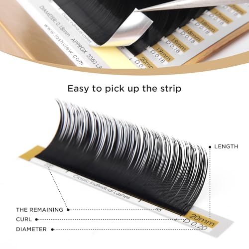 LASHVIEW Volume Lash Extensions 0.05mm C Curl 8-15mm Mix