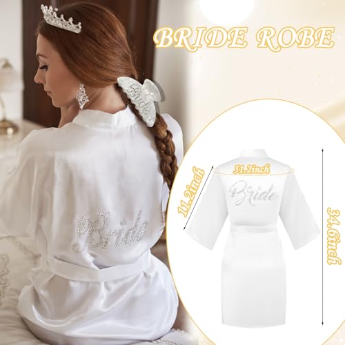 Bride to Be Gifts, Bridal Shower Gifts, Wedding Gift, Bride Tote Bag Makeup Bag Robe Slippers Hair Clip I Do Slippers Wedding Robe Cosmetic Bag